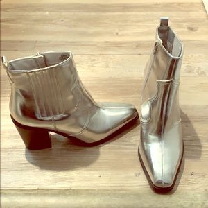 Silver Western-Style Bootie - New